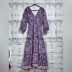 Perry Walker Collective Purple Haze Boho Tiered Maxi Dress